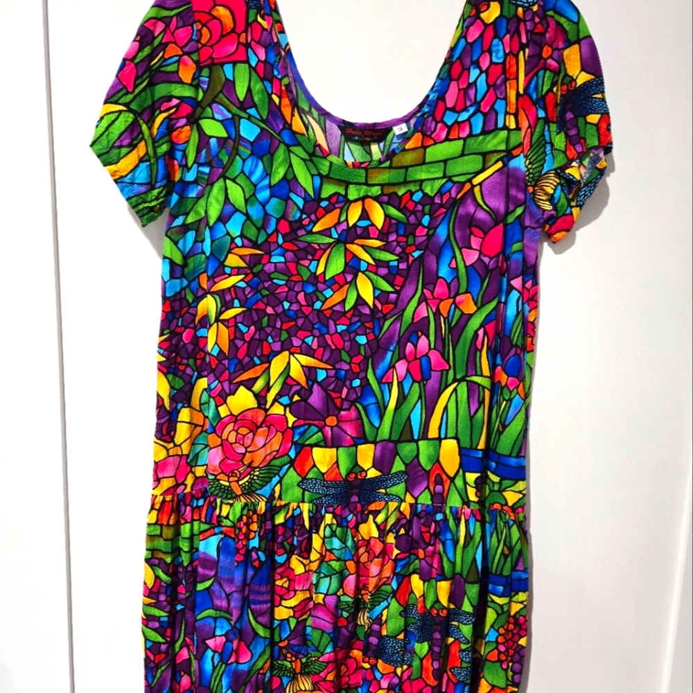 Hula Moon by Jams World Mini Dress Blouse Beach Wear Tropical Wear Tiffany